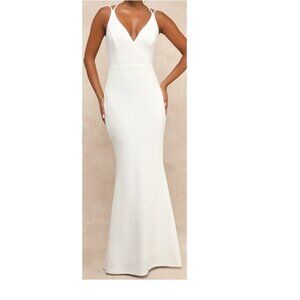 Lulu's Elegant White Maxi Dress